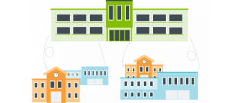 Multi-akademi stoler skolebygninger helt grafikk
