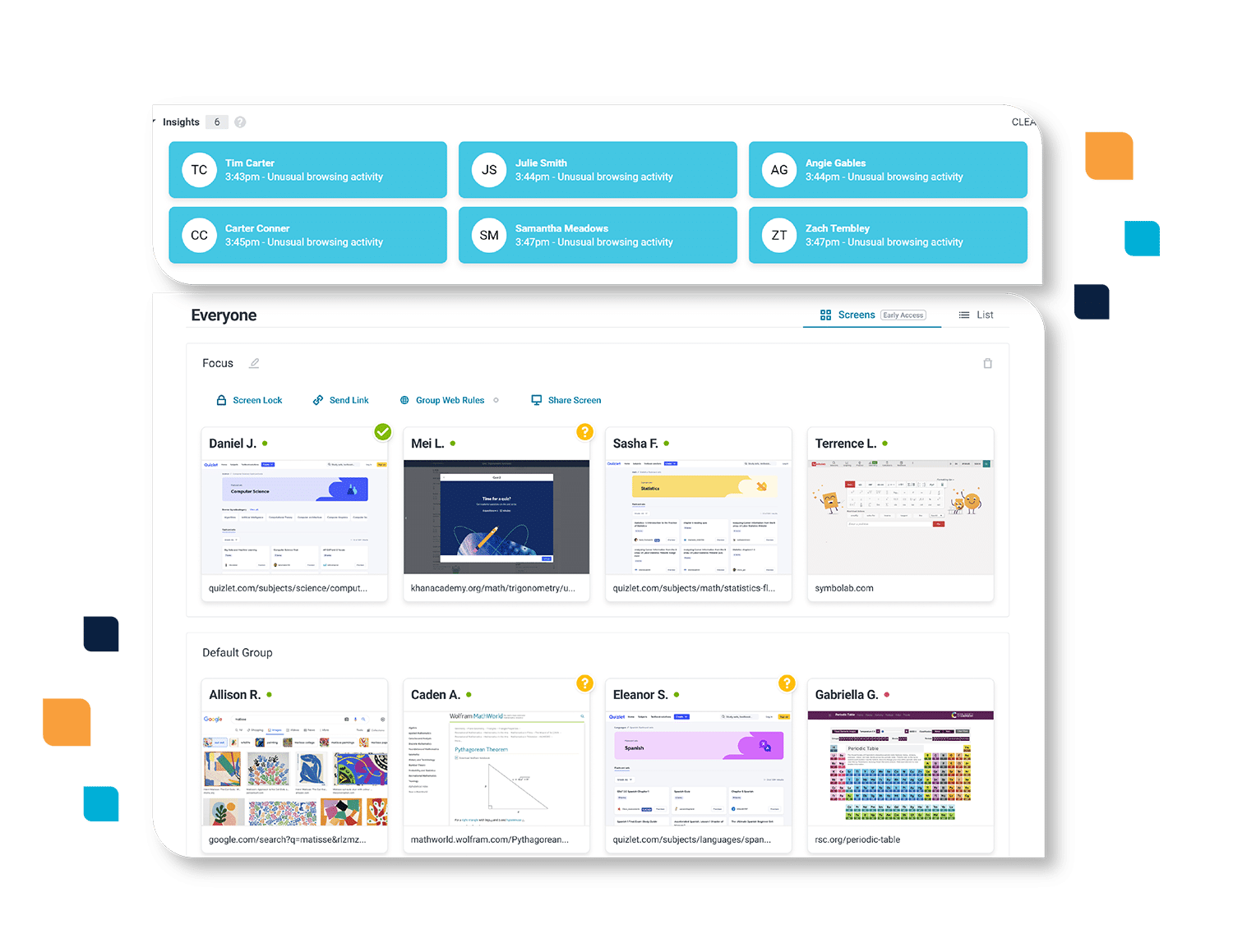 Monitor online behavior screenshot