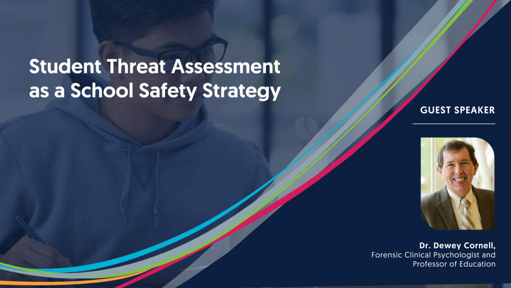 تقييم تهديدات الطلاب كصورة غلاف للندوة عبر الإنترنت حول إستراتيجية السلامة المدرسية
