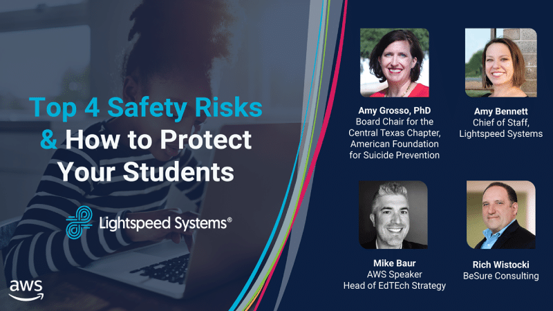 Imagem da capa do webinar Os 4 principais riscos de segurança e como proteger seus alunos