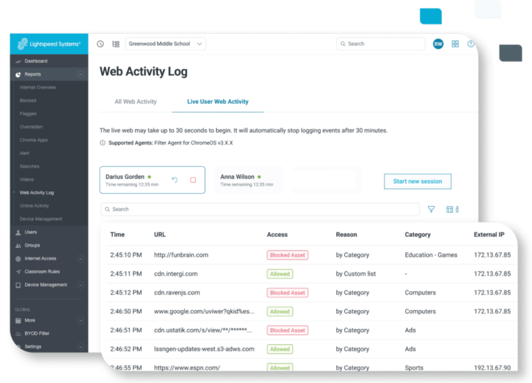 Introducing Live User  Activity Lightspeed Systems