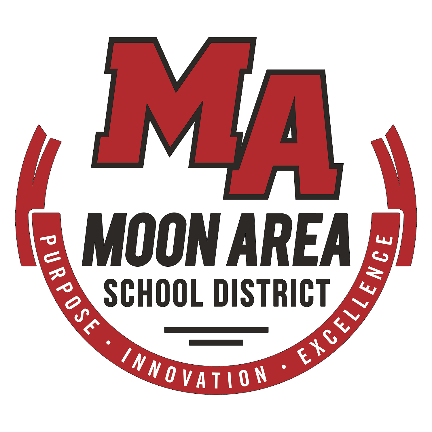 Logotipo do distrito escolar da área da lua