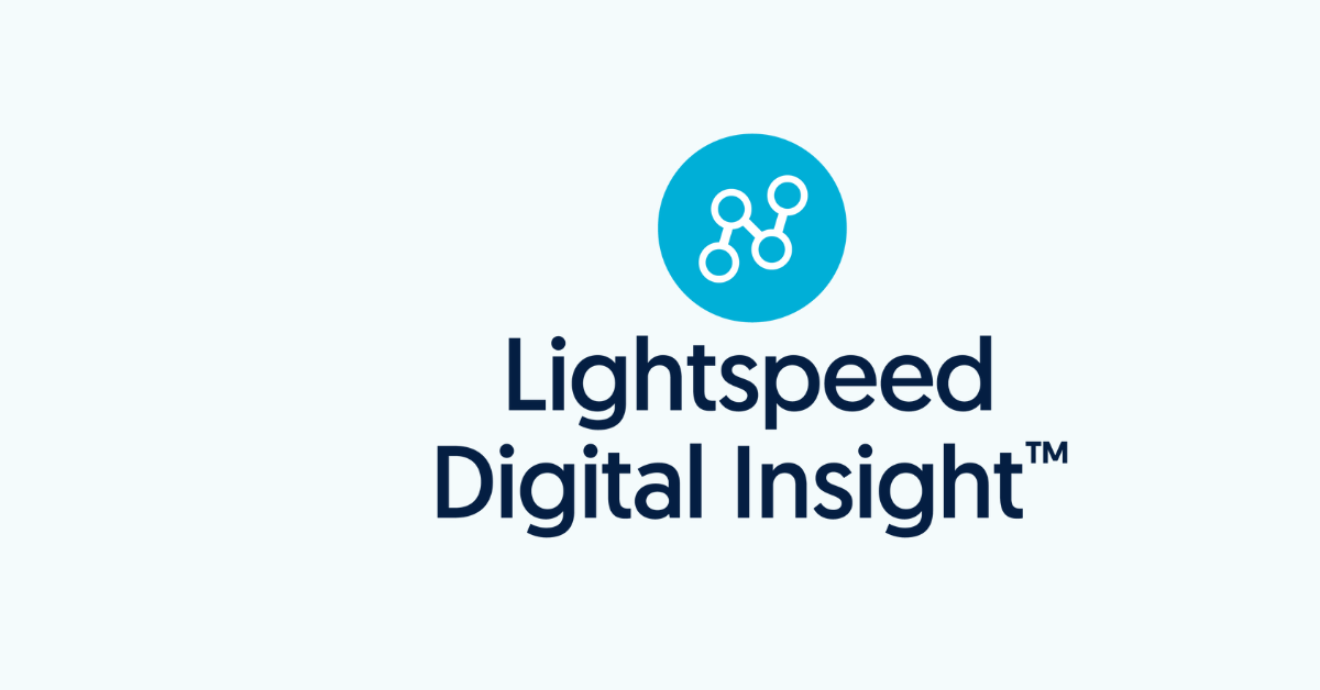 Logo empilé Lightspeed Digital Insight sur fond blanc